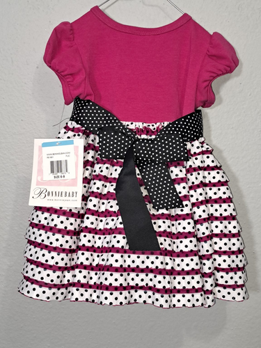 Bonnie Jean Girls Pink Ruffle Polka Dot Party Dress – Size 6–9 Months 7