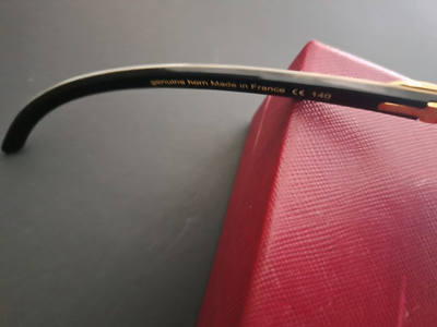 Cartier White Buffalo Horn Rimless Sunglasses – Gold & Blue Transition Lenses – Luxury Designer Eyewear 4