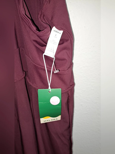 HALARA Burgundy Wide Leg Jumpsuit , Women Size L. 7