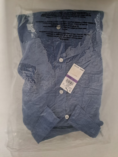 PERRY ELLIS Gray Blue Pure Linen Shirt, Men’s Size XXLarge. 14