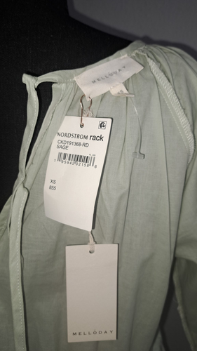 Melloday Sage Green Tiered, Puff Sleeve, Pockets, Boho Dress Size Xs. (New – Listed as Used) 6
