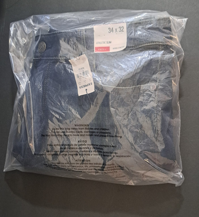 Express Men’s Athletic Slim Hyper Stretch Jeans Size 34x32 Dark Wash Denim NWT 15