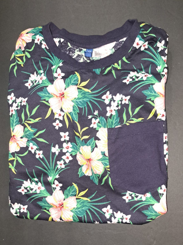 Divided Men’s Tropical Floral Pocket T-Shirt – Bold in Bloom, Size Large. 14
