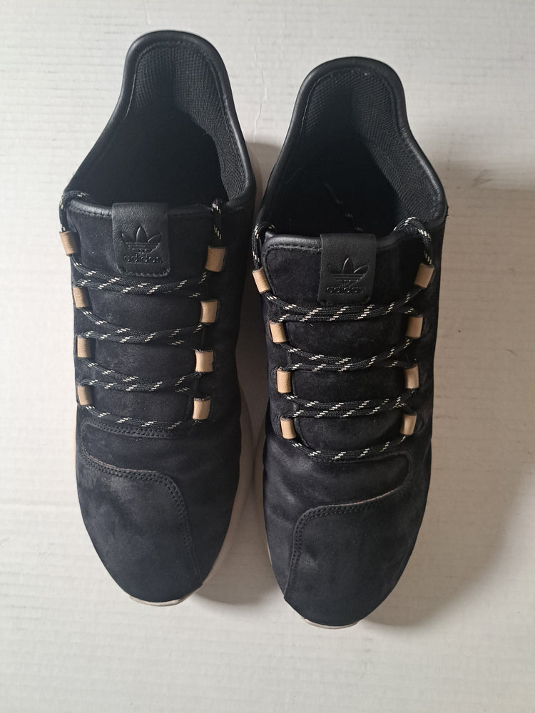 Adidas Men’s Tubular Shadow Black Suede Sneakers, Size 10.