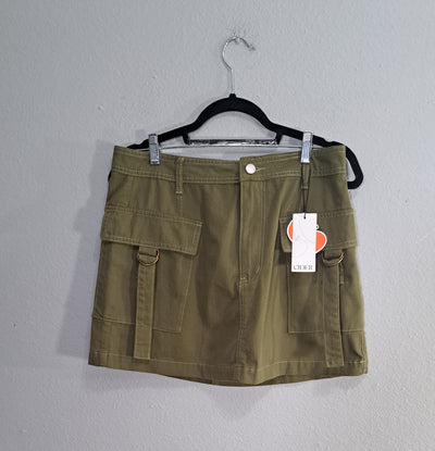 Cider Cargo Mini Skirt Olive Green Size Large NWT 10