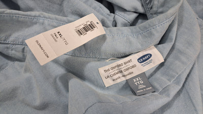 NWT Old Navy The Oxford Shirt Men's Tall Light Blue Button-Down Stretch, Size XXL. 5