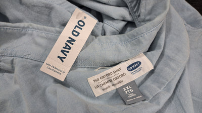 NWT Old Navy The Oxford Shirt Men's Tall Light Blue Button-Down Stretch, Size XXL. 6