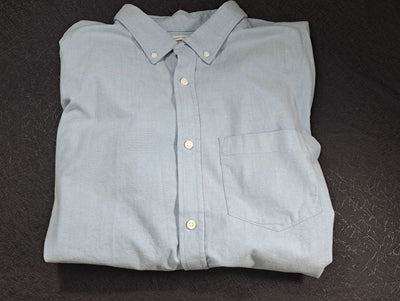 NWT Old Navy The Oxford Shirt Men's Tall Light Blue Button-Down Stretch, Size XXL. 15