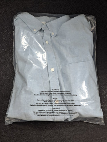 NWT Old Navy The Oxford Shirt Men's Tall Light Blue Button-Down Stretch, Size XXL. 16