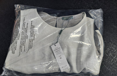 For Cynthia Womens Size XL, Colorblock Linen Blend Sleeveless Midi Dress Black White Gray NWT 14