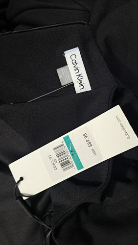Calvin Klein Black Wide Leg Jumpsuit Size 16 NWT Sleeveless Tie Waist V-Neck 7