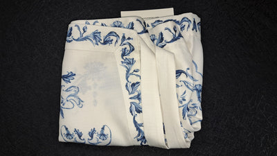 COMMENSE Women's Wrap Skirt XS White Blue Porcelain Print Side Tie NWT 14