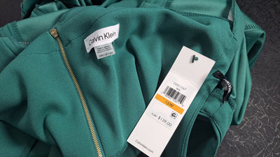 Calvin Klein Women’s Teal Fit & Flare Dress Size 16W Gold Back Zipper, NWT. 6