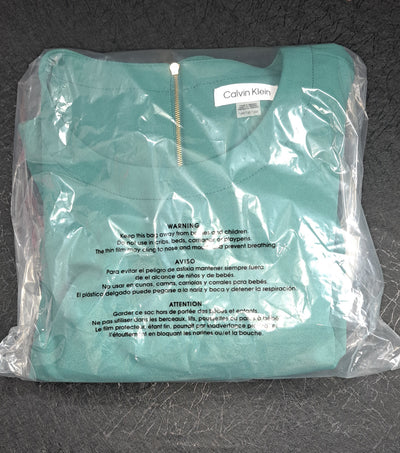 Calvin Klein Women’s Teal Fit & Flare Dress Size 16W Gold Back Zipper, NWT. 13