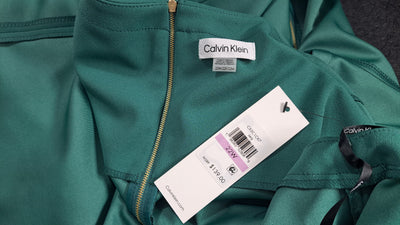 Calvin Klein Women’s Teal Fit & Flare Dress Size 22W Gold Back Zipper NWT 6
