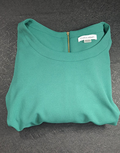 Calvin Klein Women’s Teal Fit & Flare Dress Size 22W Gold Back Zipper NWT 14
