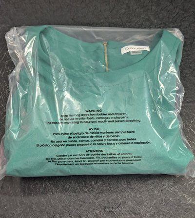 Calvin Klein Women’s Teal Fit & Flare Dress Size 22W Gold Back Zipper NWT 15