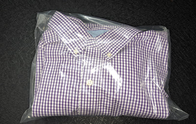 Chaps Men's XXL Tall Purple White Gingham Check Stretch Easy Care Button Down Shirt 13