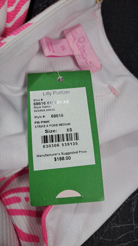 Lilly Pulitzer Desiree Dress XS Pink Strike A Posie Floral Sheath Cap Sleeve NWT. 8