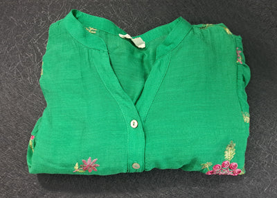 Fig & Flower Green Embroidered Floral Dress, Size PM, NWT. 15