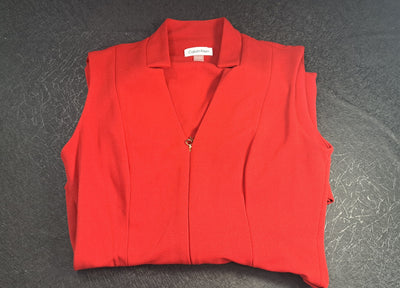 Calvin Klein Red Sleeveless Zip Front Fit & Flare Dress NWT Size 6. 14