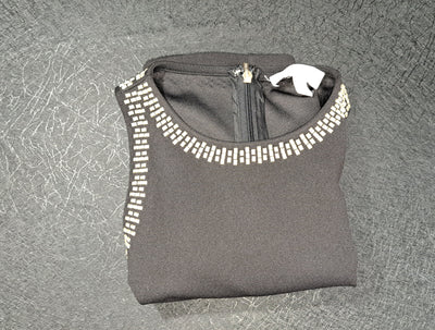 MICHAEL Michael Kors Black Gold Studded Sleeveless Sheath Dress Size Small. 14