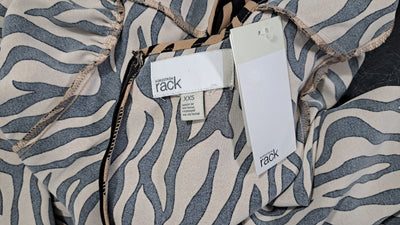 Nordstrom Rack Women's Zebra Print Long Sleeve Knee Length Dress XXS NWT 7