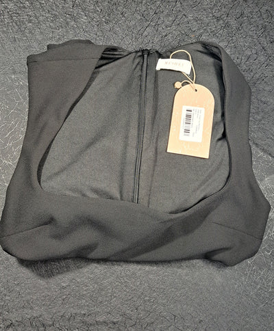 MESHKI Black Square Neck Midi Dress Size Large NWT 16