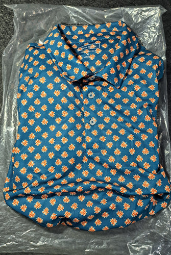Club Room Performance Men's XL Blue Coral Leaf Print Short Sleeve Shirt. 12
