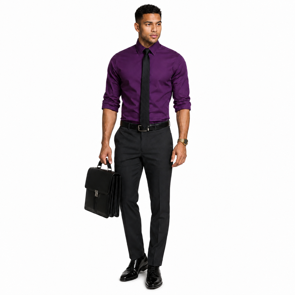 NWT Perry Ellis Portfolio Premilux Men's Dress Pants 42x32 Dark Gray Classic Fit.