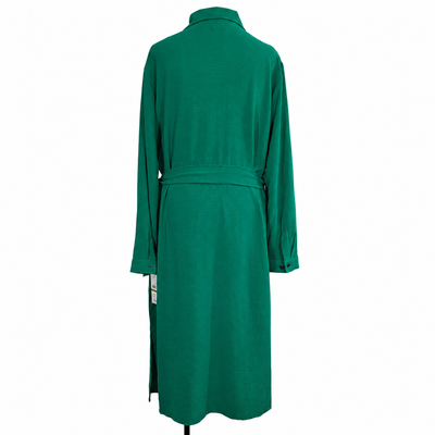 DKNY Women's Green Button Front Shirt Dress Belted Long Sleeve Size 14 NWT 13