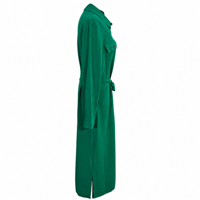 DKNY Women's Green Button Front Shirt Dress Belted Long Sleeve Size 14 NWT 9