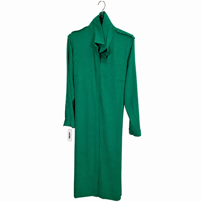 DKNY Women's Green Button Front Shirt Dress Belted Long Sleeve Size 14 NWT 7