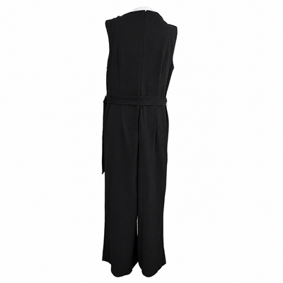 Calvin Klein Black Wide Leg Jumpsuit Size 16 NWT Sleeveless Tie Waist V-Neck 13