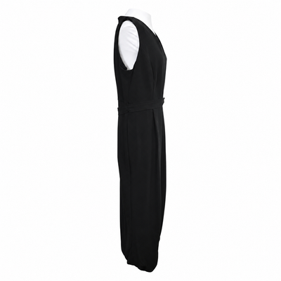 Calvin Klein Black Wide Leg Jumpsuit Size 16 NWT Sleeveless Tie Waist V-Neck 3