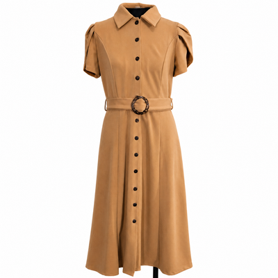 Calvin Klein Women’s Belted Button Front Shirt Dress Size 4 Puff Sleeve, NWT. 11