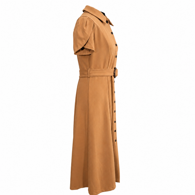 Calvin Klein Women’s Belted Button Front Shirt Dress Size 4 Puff Sleeve, NWT. 3