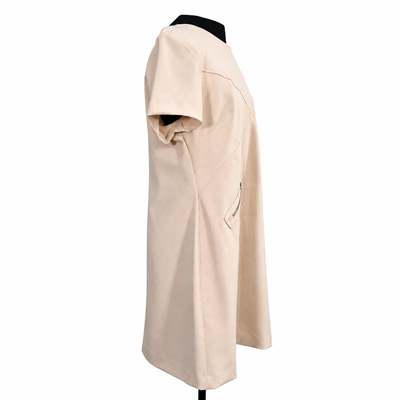 DKNY Women's Size 16 Blush Beige Sheath Dress Short Sleeve Zipper Pocket, NWT. 3