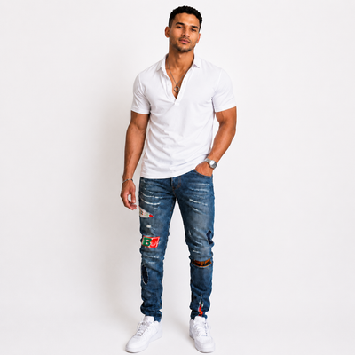 Billionaire Boys Club Racer Rip & Repair Men’s Jeans in Photon, Size 38. 1