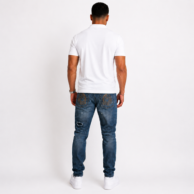Billionaire Boys Club Racer Rip & Repair Men’s Jeans in Photon, Size 38. 8