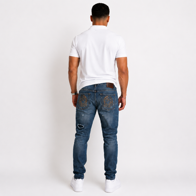 Billionaire Boys Club Racer Rip & Repair Men’s Jeans in Photon, Size 38. 3