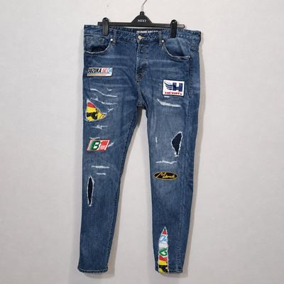 Billionaire Boys Club Racer Rip & Repair Men’s Jeans in Photon, Size 38. 2