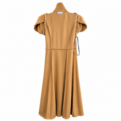 Calvin Klein Women's Camel Belted Button Front Midi Shirt Dress Size 6 Puff Sleeve, NWT. 8
