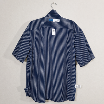 Old Navy Men’s Everyday Shirt XXXL Blue White Stripe Short Sleeve Button Front Regular Fit NWT 4