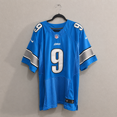 Nike NFL Detroit Lions Matthew Stafford #9 On Field Jersey Size 52 XL Blue Sewn EUC 11