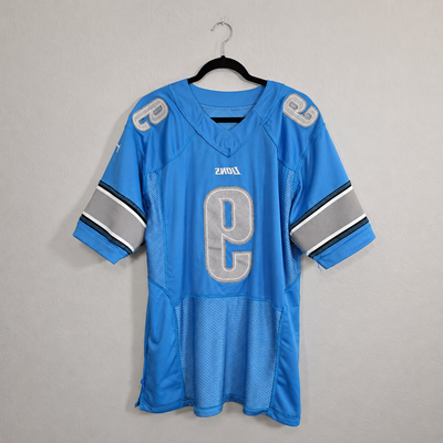 Nike NFL Detroit Lions Matthew Stafford #9 On Field Jersey Size 52 XL Blue Sewn EUC 5