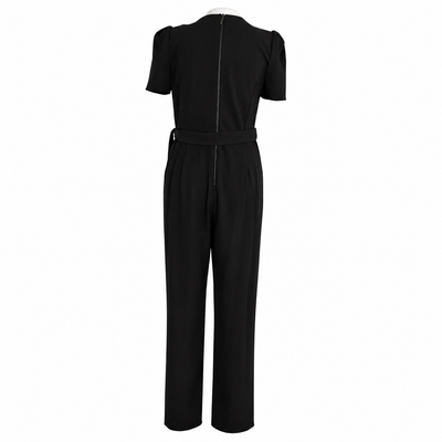 NWT Calvin Klein Black Belted Petal Sleeve Jumpsuit Size 8 Puff Sleeve Career. 13