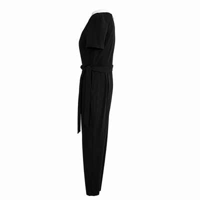 NWT Calvin Klein Black Belted Petal Sleeve Jumpsuit Size 8 Puff Sleeve Career. 11