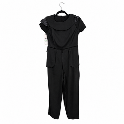 NWT Calvin Klein Black Belted Petal Sleeve Jumpsuit Size 8 Puff Sleeve Career. 7