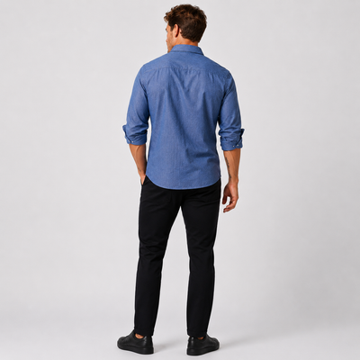 PERRY ELLIS Gray Blue Pure Linen Shirt, Men’s Size XXLarge. 12